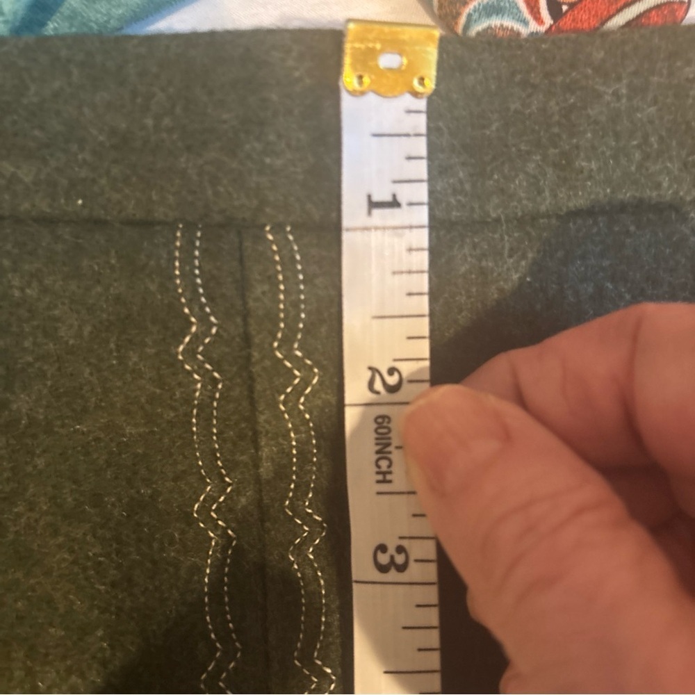 Retro 1970s Bavarian Wool Skirt Dk Green Oktoberfest Alpine  A-Line Sz 26 - Picture 13 of 14